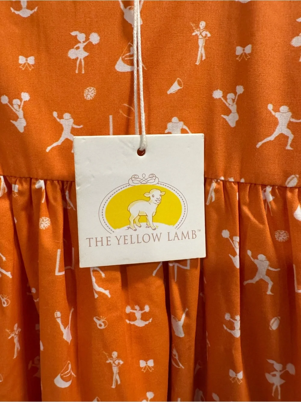 The Yellow Lamb Girls Game Day Orange & White Dress